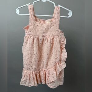 Chelsea & Violet Pink Eyelet Top - Girls Size 3T - Ruffle Hem Tank